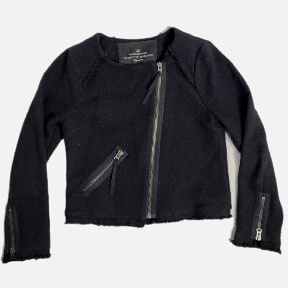 CHARLOTTE ESKILDSEN blazer Signature Elsie black‎ boucle moto zip jacket M